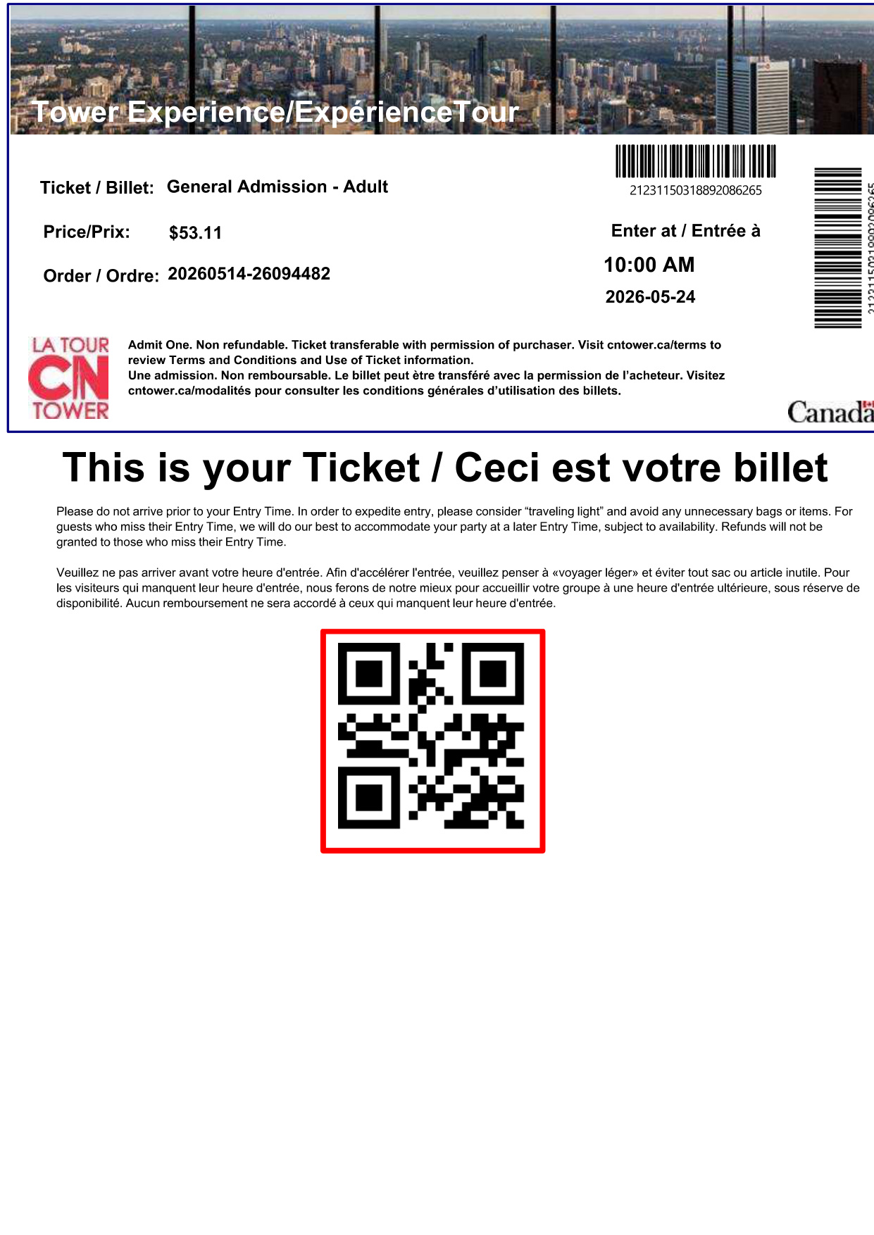 CN Tower tickets - página 1